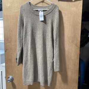 Promesa Women's Brown-Knitted Sweater Dress Size M Pockets Long Sleeve NWT NEW